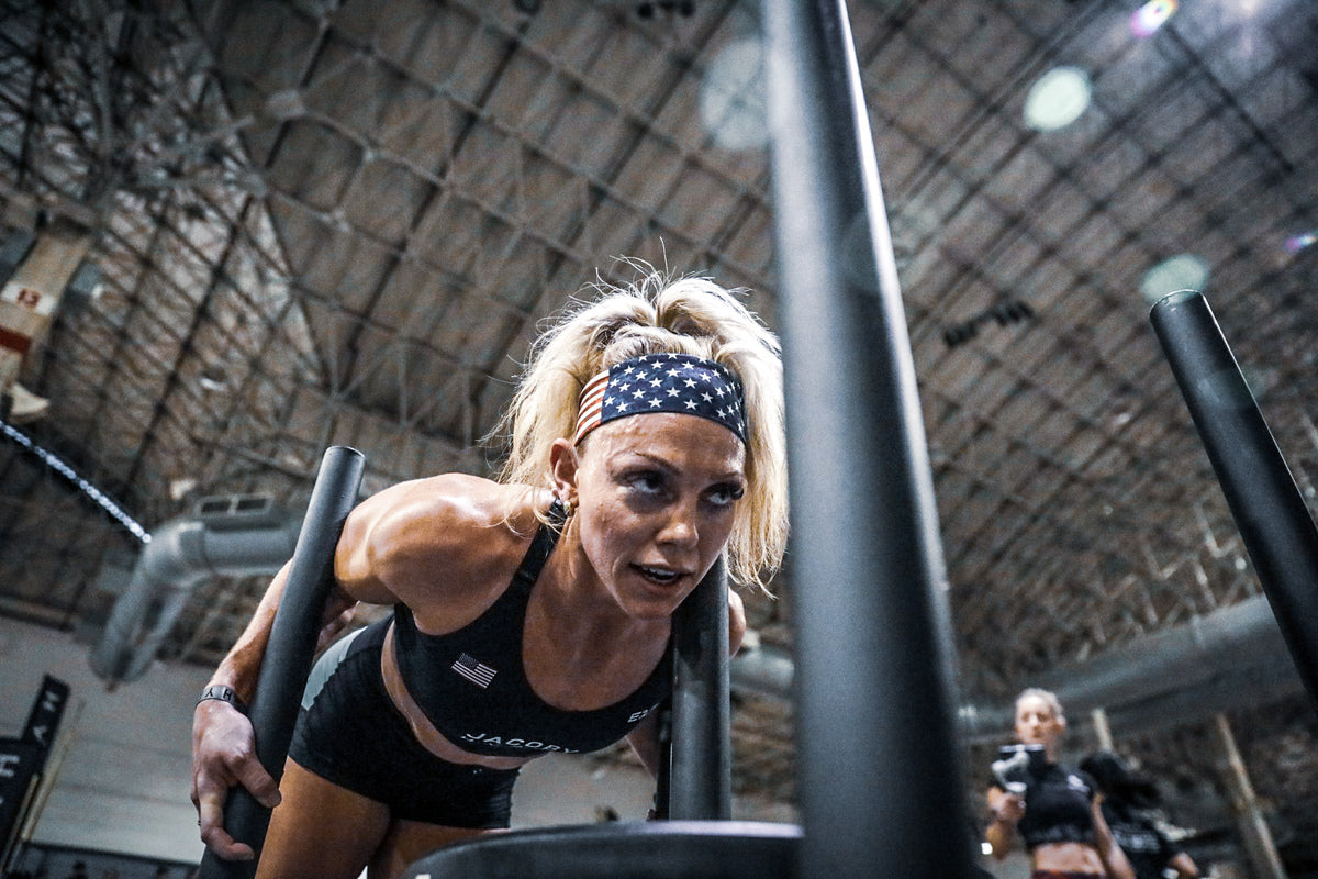 Female athlete hard at work 