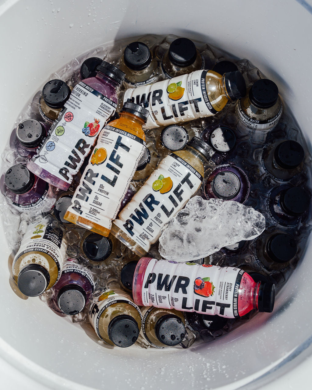 A bucket of PWR lift on ice 