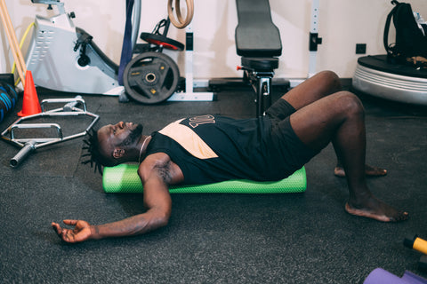 A man doing back stretch