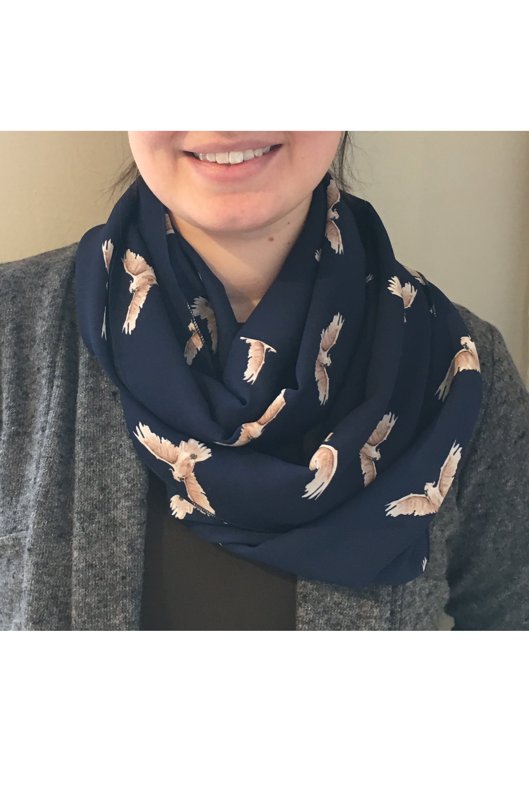 Infinity Scarf - Navy Birds – Workshop & Flock Boutique - Ottawa