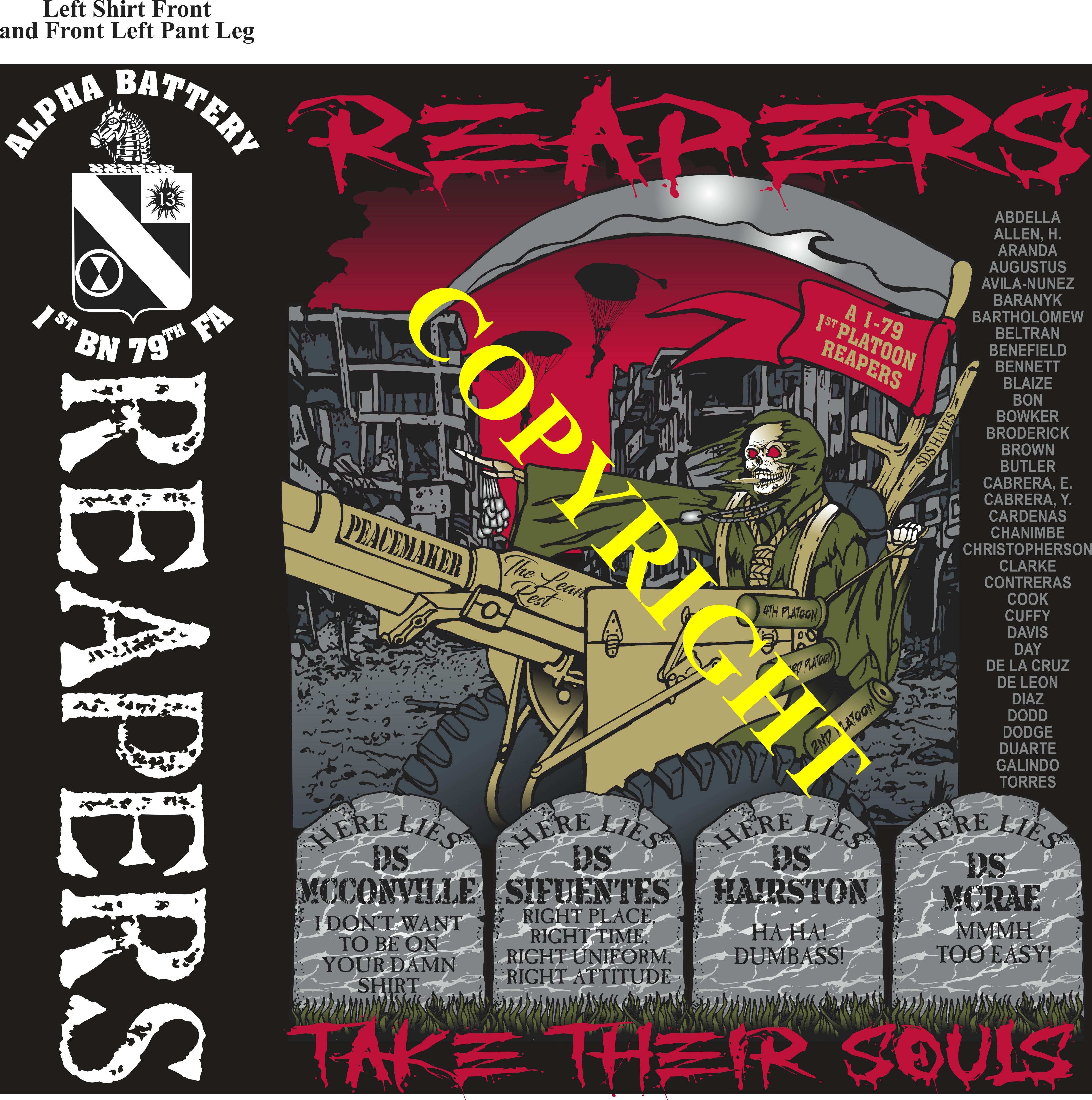 Platoon Items (2nd generation print) ALPHA 1st 79th REAPERS 1st PLATOON OCT 2023