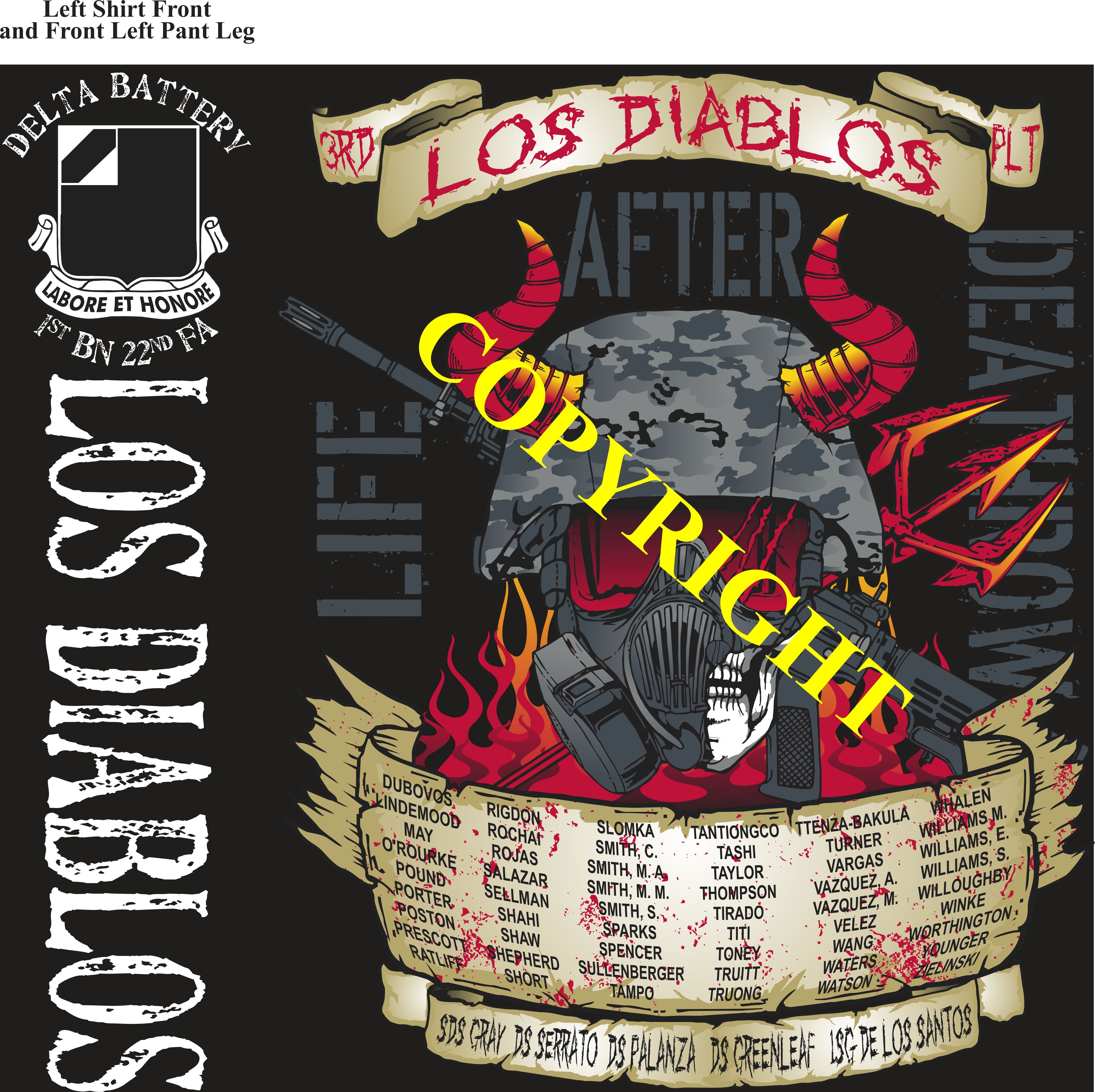 Platoon Items (2nd generation print) DELTA 1st 22nd LOS DIABLOS 3rd PLATOON NOV 2023