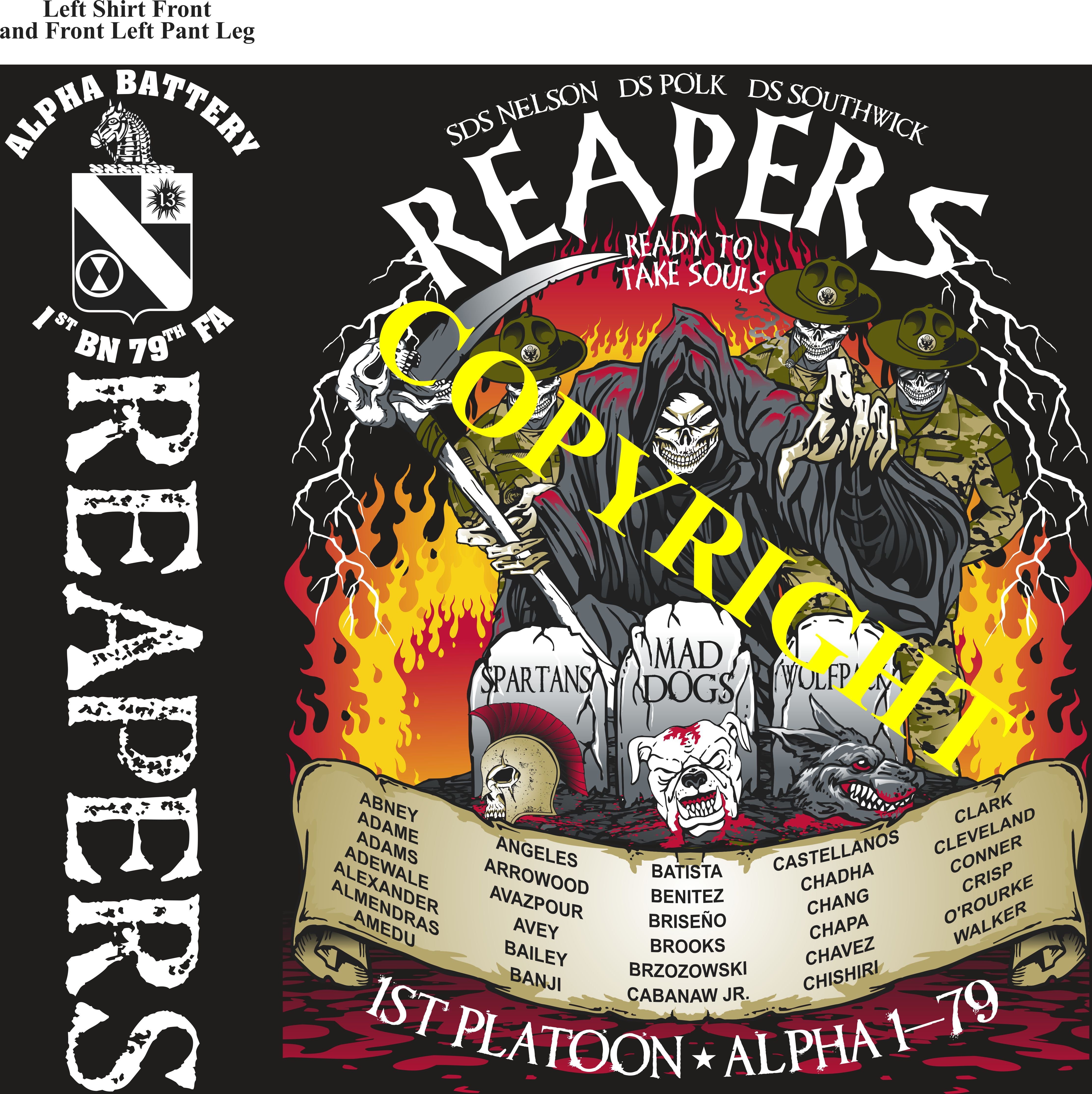 Platoon Items (2nd generation print) ALPHA 1st 79th REAPERS JULY 2022