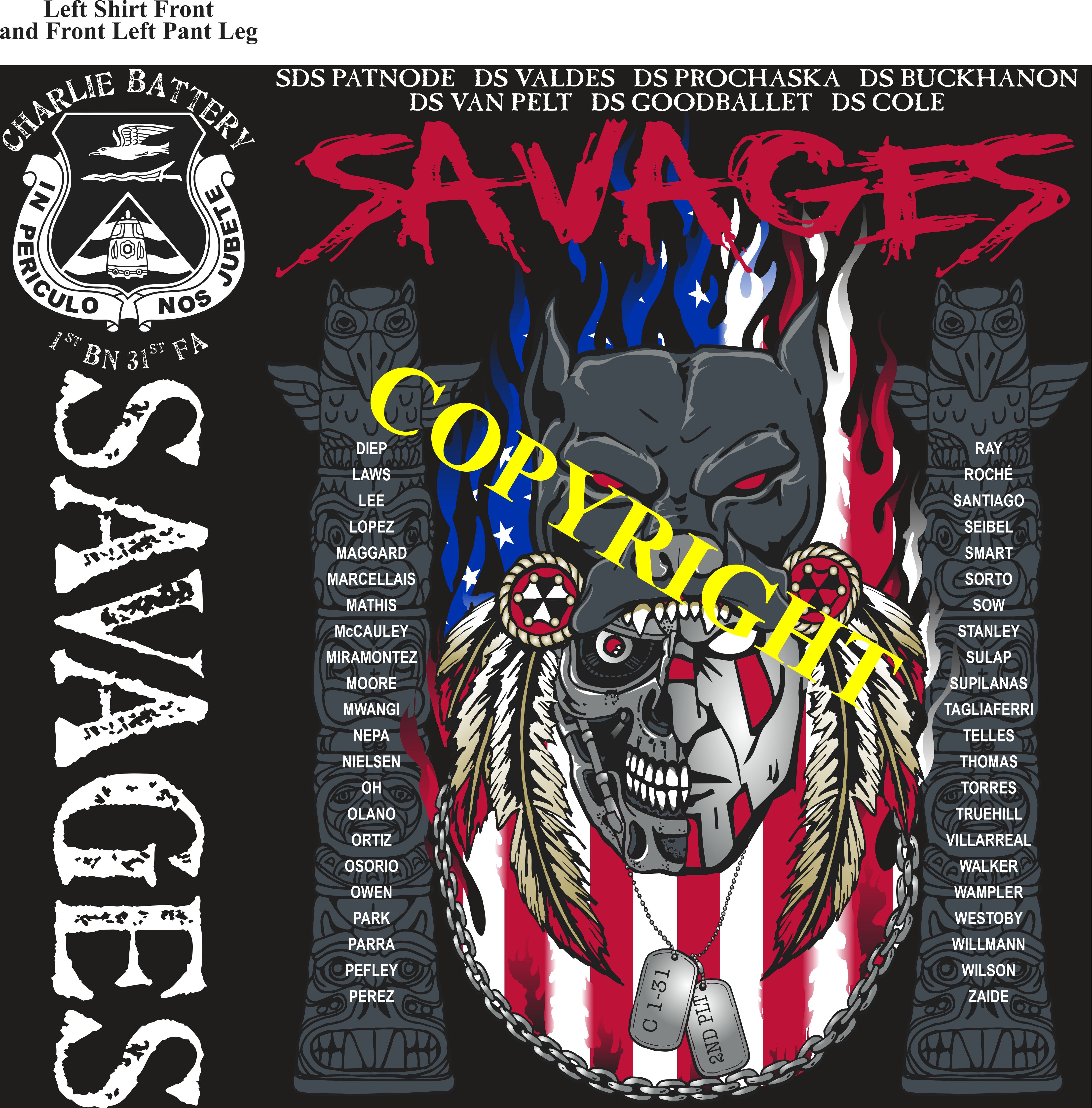 Platoon Items (2nd generation print) CHARLIE 1st 31st SAVAGES JUNE 2022
