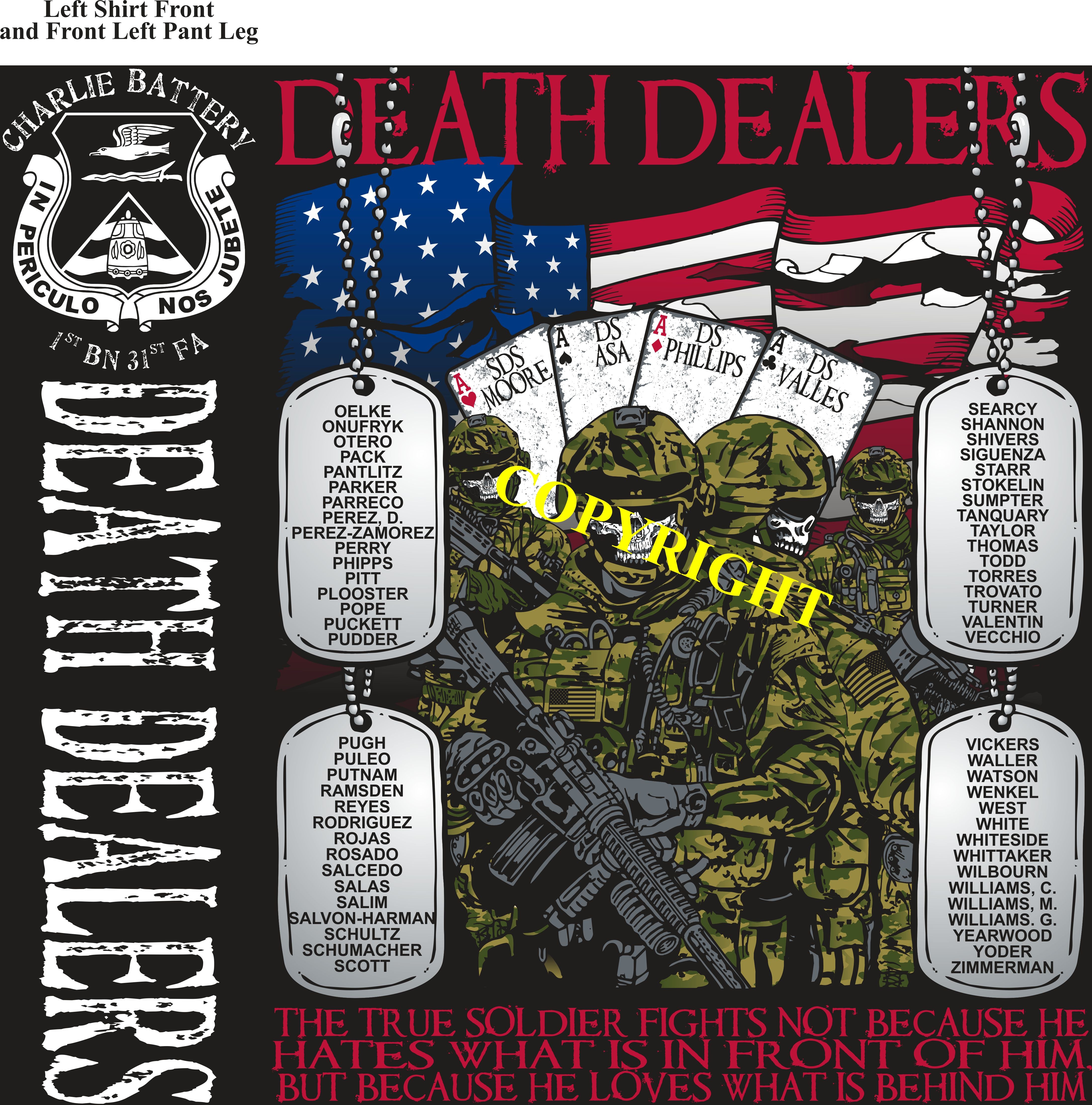 Platoon Shirts (2nd generation print) CHARLIE 1st 31st DEATH DEALERS FEB 2019
