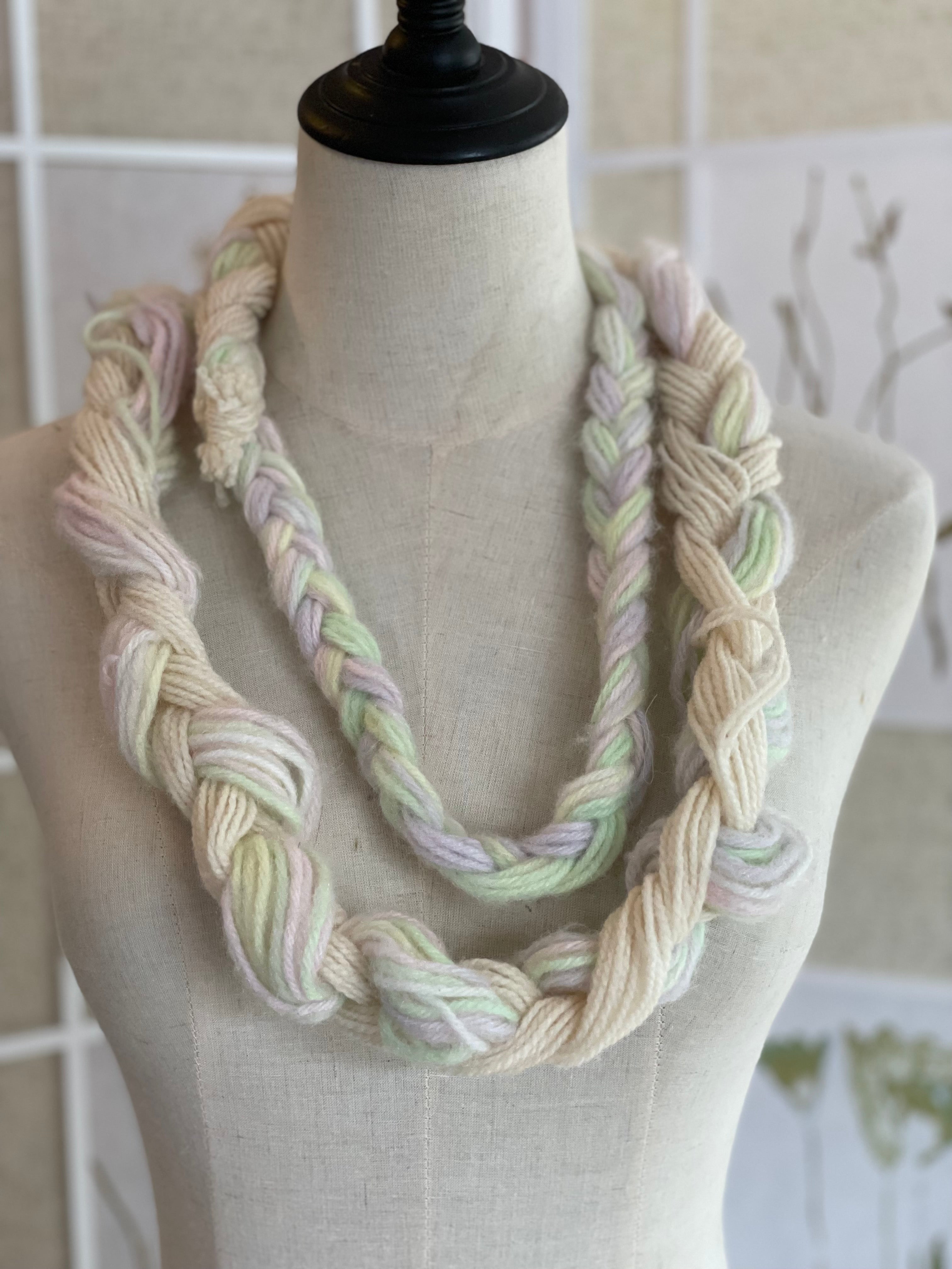 Handmade pastel yarn scarf