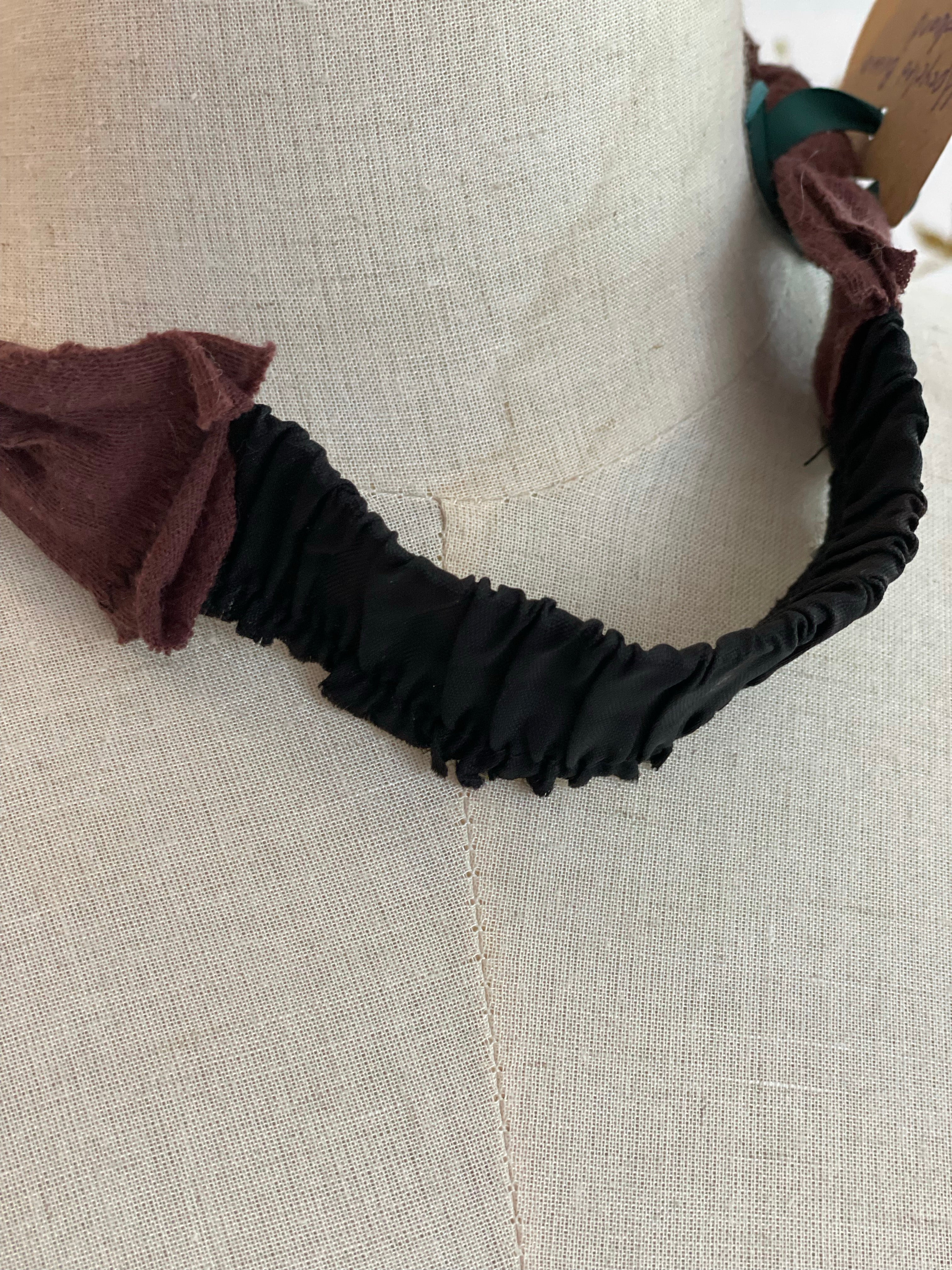 Upcycled brown rope headband