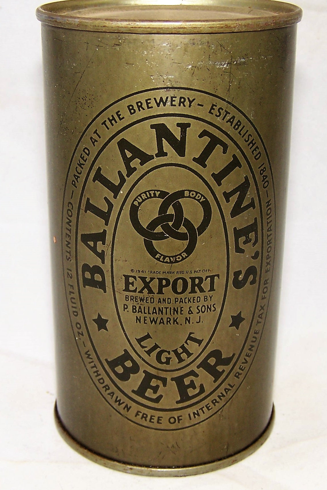 Ballantine Export Olive Drab, USBC 33-30, Grade 1 to 1/1+ Rolled can S ...