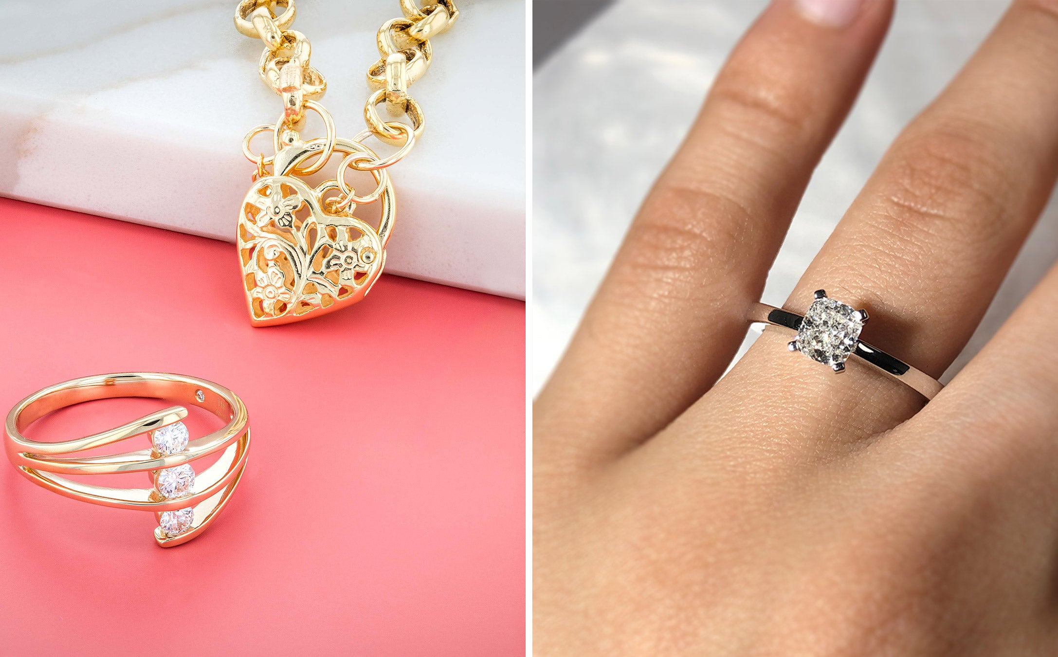 how to make your diamond look bigger: use shiny metals