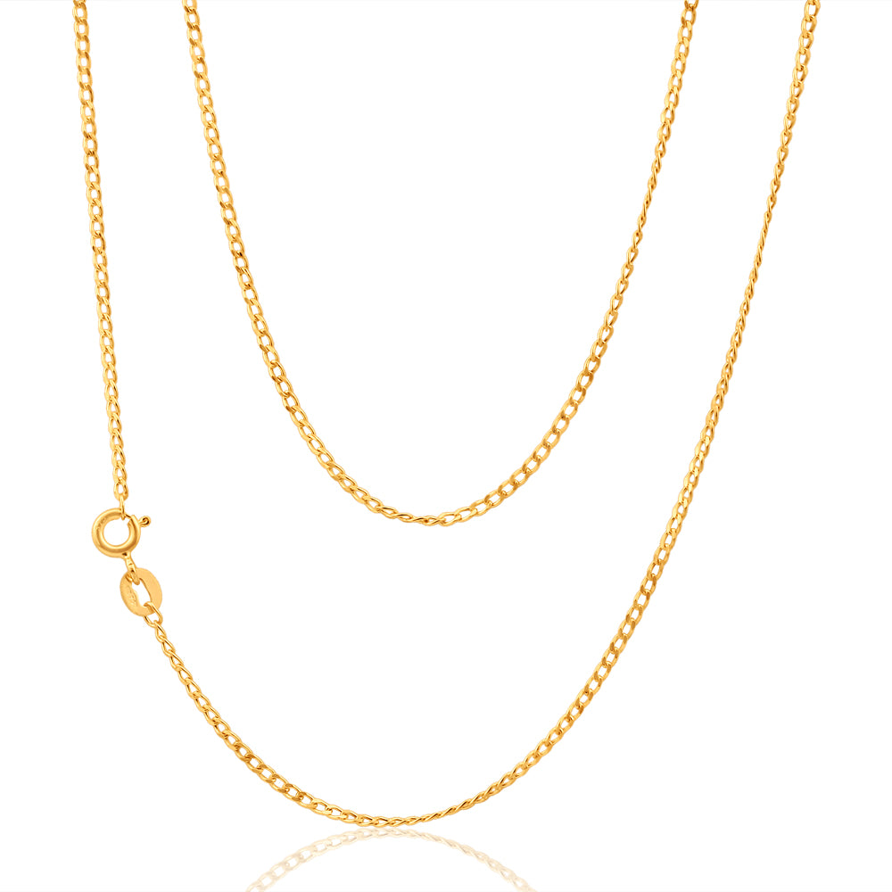 Image of 9ct Yellow Gold 40 gauge 40cm Curb Chain