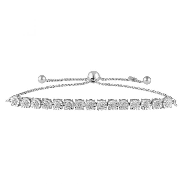 Image of 1/10 Carat Diamond Slider Tennis Bracelet in Sterling Silver