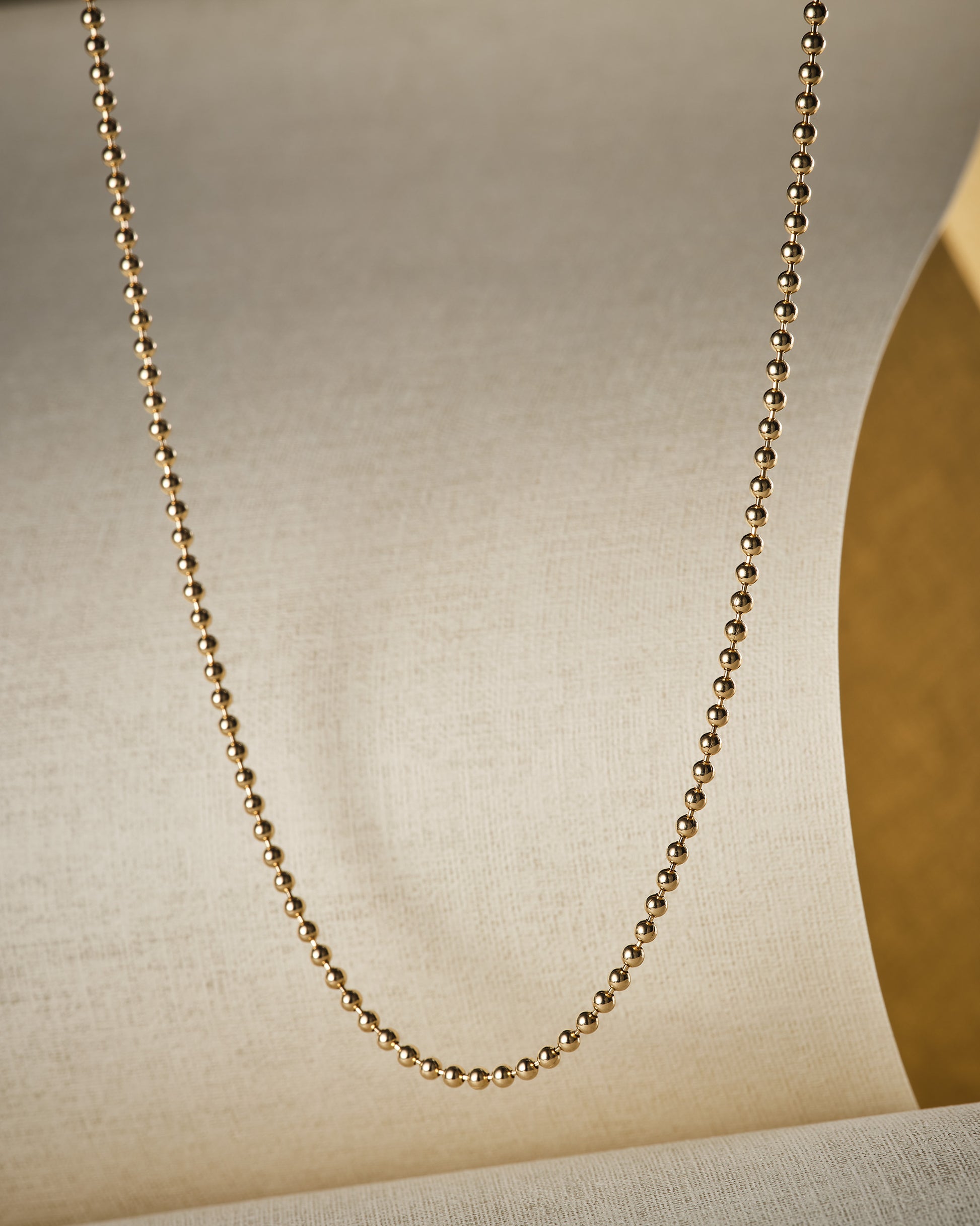Solid Gold Ball Chain Necklace - Taylor Black Jewellery