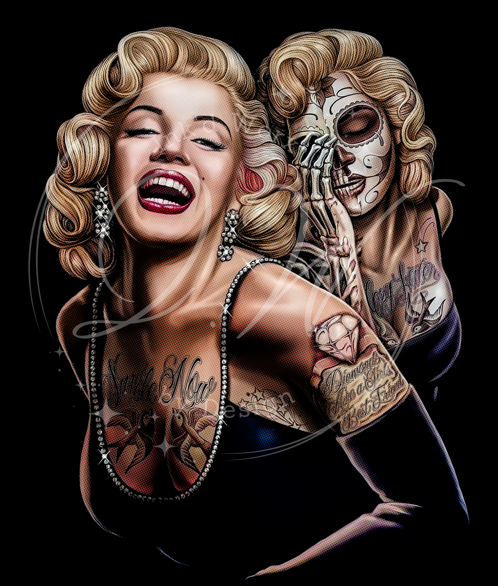 Buy Swagger Tee Marilyn Monroe Sugar Skull Day of the Death Tattoo TShirt  Online at desertcartINDIA