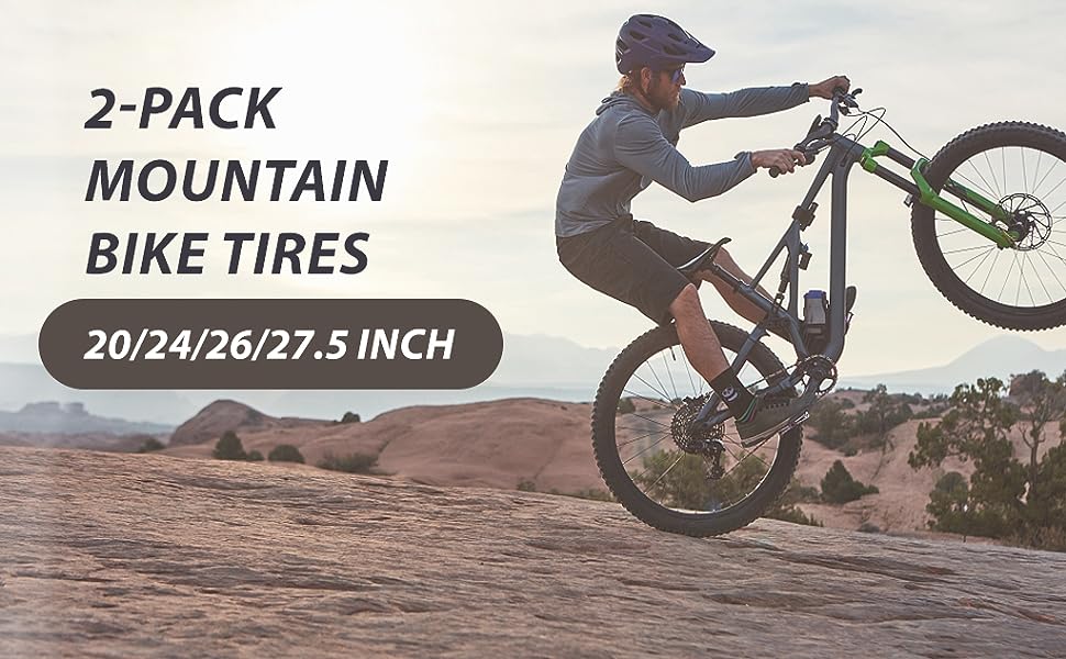 Hycline Off Road Bike Tires for All Terrain Mountain Biking 2 packs