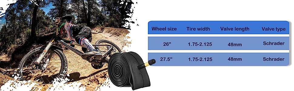 26x2.125 bike tire with inner tubes