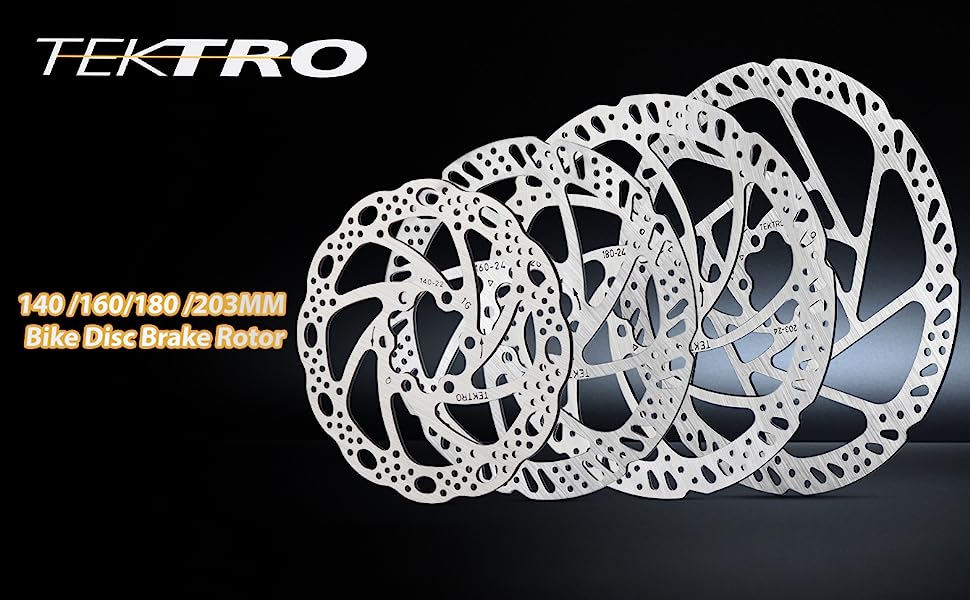 Tektro 140/160/180/203 mm Bike Disc Brake Rotor with 6 Bolts Silver