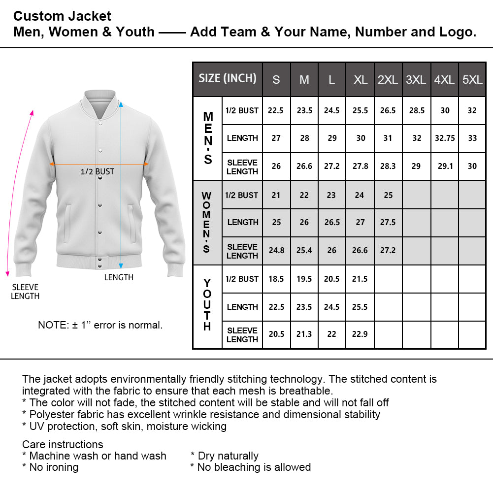 Cheap Custom Cream Black Bomber Full-Snap Varsity Letterman Split Fashion  Jacket Free Shipping – CustomJerseysPro