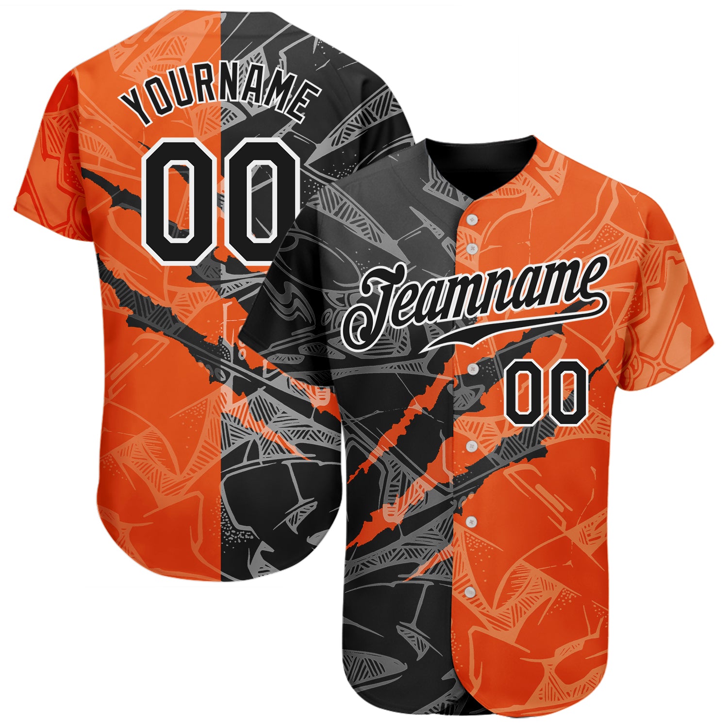 Custom Black Orange Baseball Jersey