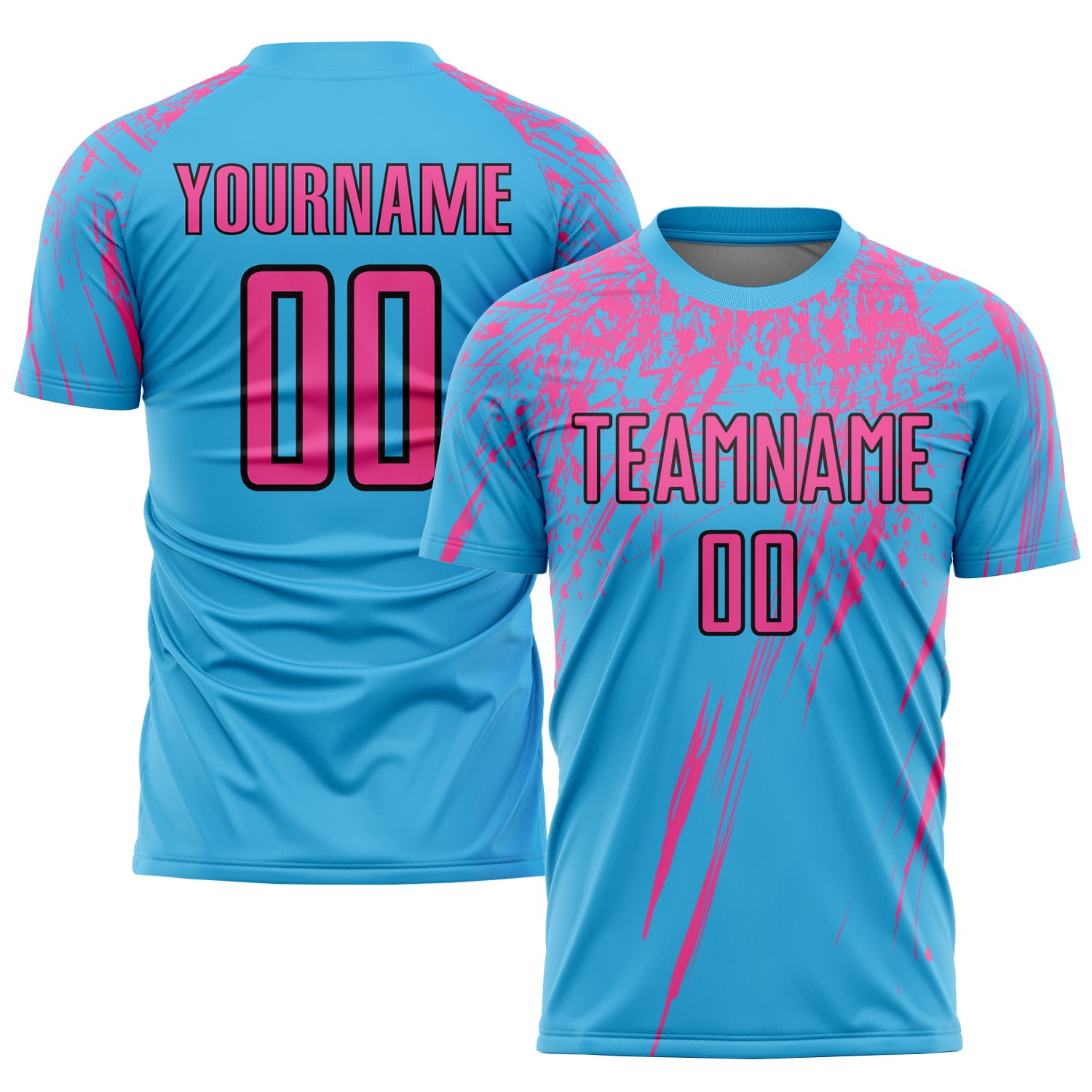 Custom Light Blue Pink-White Sublimation Soccer Uniform Jersey Sale – UKSN  INC