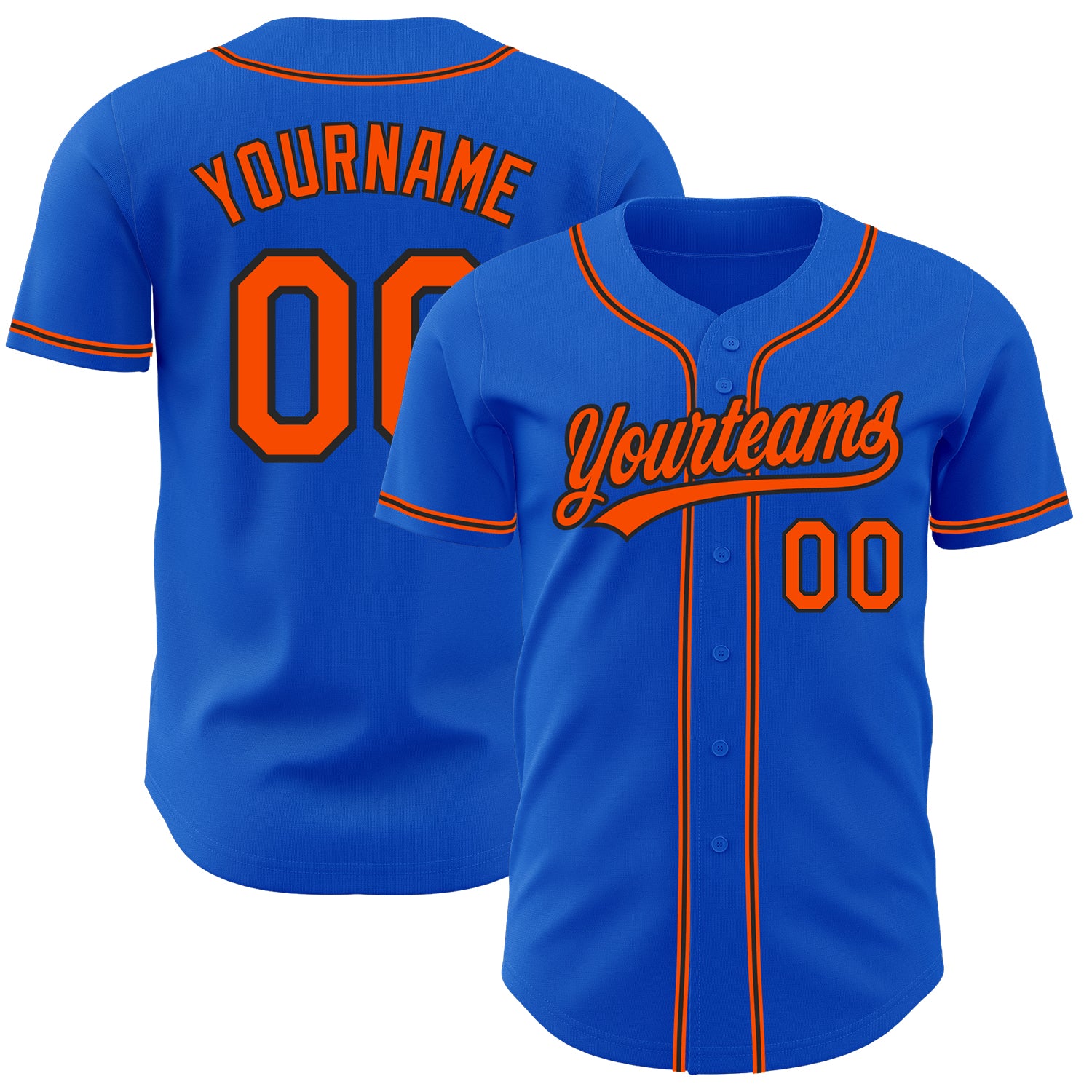  Custom Baseball Jersey, Printed Personalized Team Name Number  Logo, Thunder Blue Bay Orange Black Gradient Sports Uniform For Men Women  Youth : Handmade Products