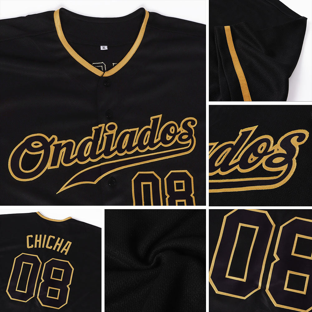 Make Your Own Custom Black Black Old Gold Authentic Baseball Jersey Sale  Online – UKSN INC