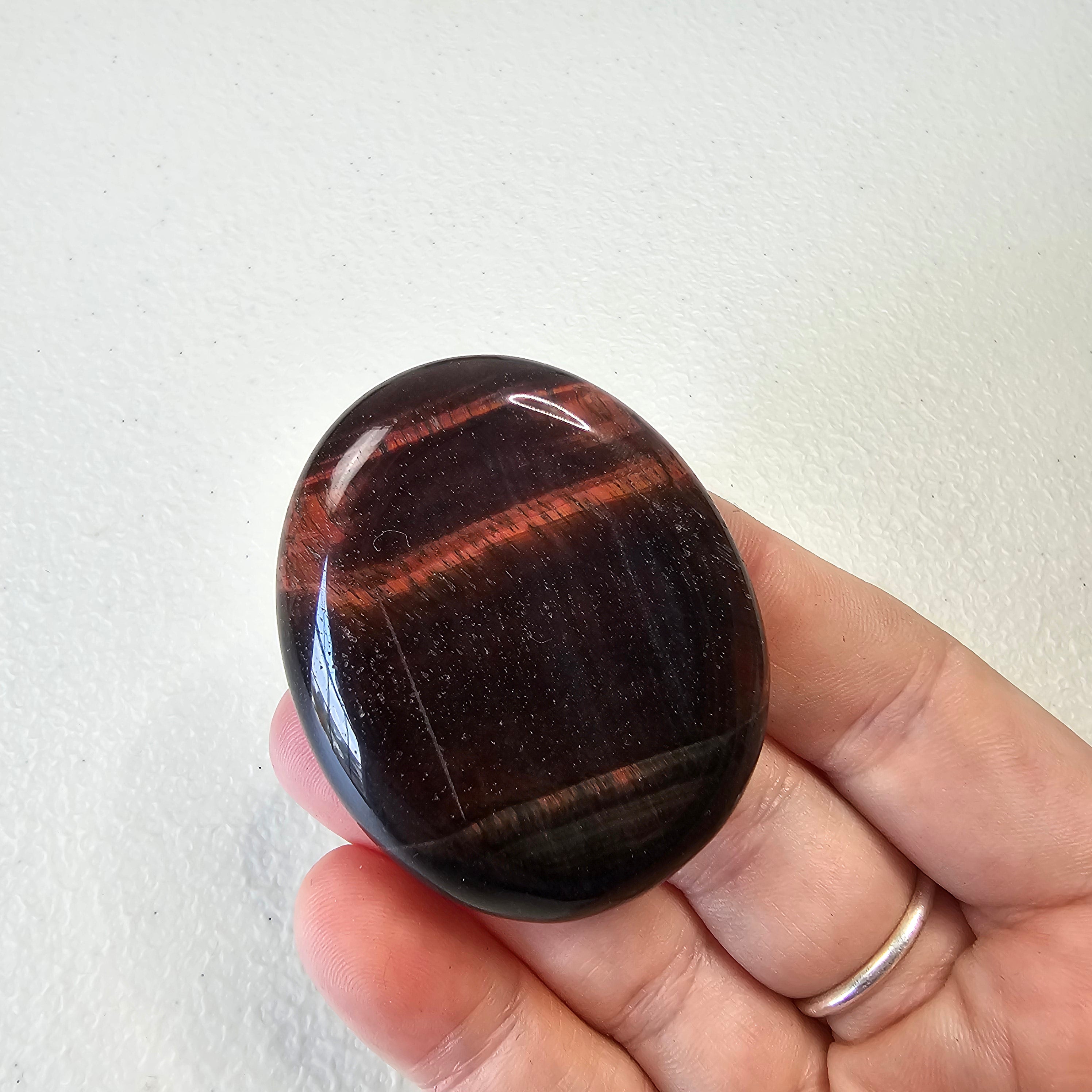 Red Tiger's Eye Worry Pocket Stone Crystals BONUS INFO CARD Gifts