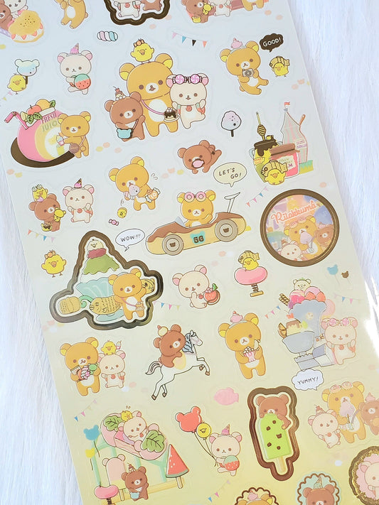 San-x Rilakkuma Korilakkuma Amusement Park Stickers Sticker Sheet