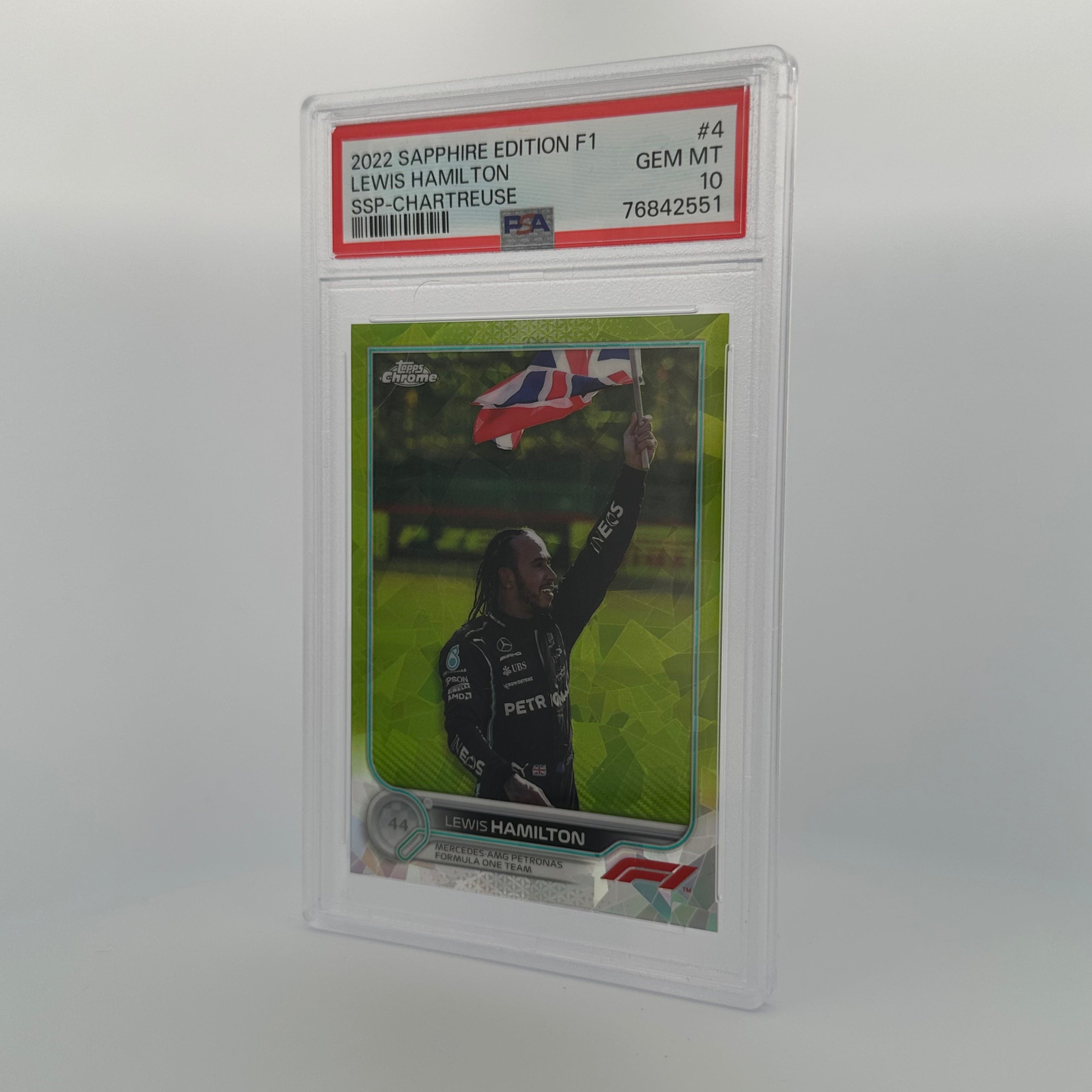 PSA 10 - 44/199 - LEWIS HAMILTON #4 - SAPPHIRE EDITION - SSP - CHARTREUSE