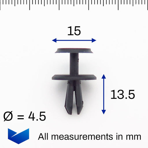 8mm Push Pin Plastic Rivet, Volkswagen N0385494 — VehicleClips