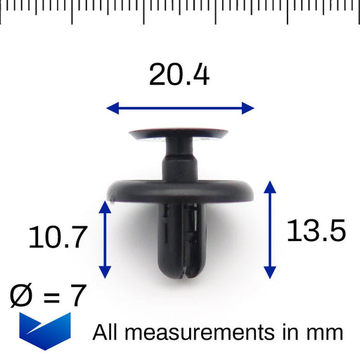 8mm Push Fit Plastic Rivets, Hyundai 865952T500 — VehicleClips