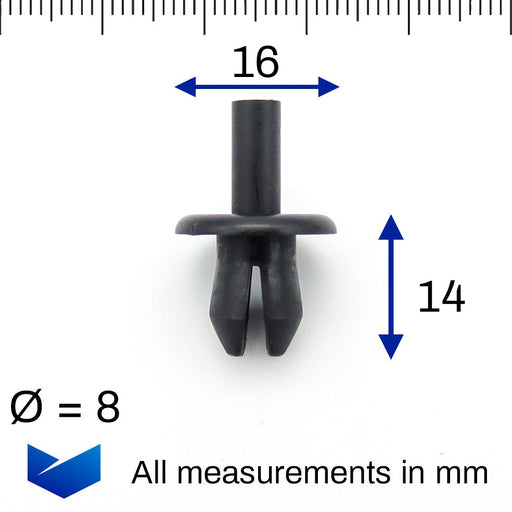 Kaufe 50 Stücke 8mm Loch Kunststoff Push-Pin Rivet Fastener Clips Für Toyota  Corolla Avensis Yaris Auris Hilux Prius Prado Camry