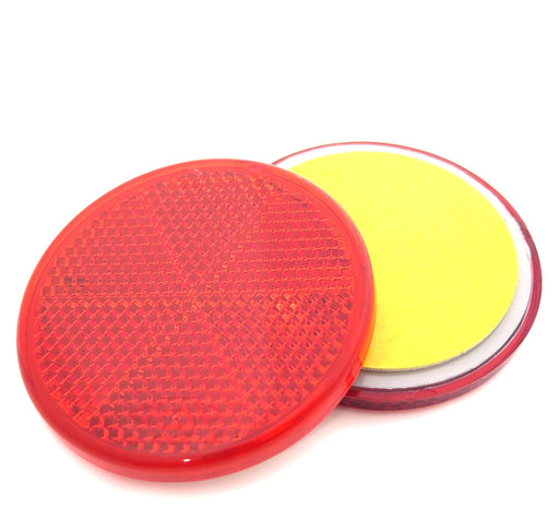 Circular Red Reflector, Self Adhesive Mounting, 78mm, E-Approved —  VehicleClips