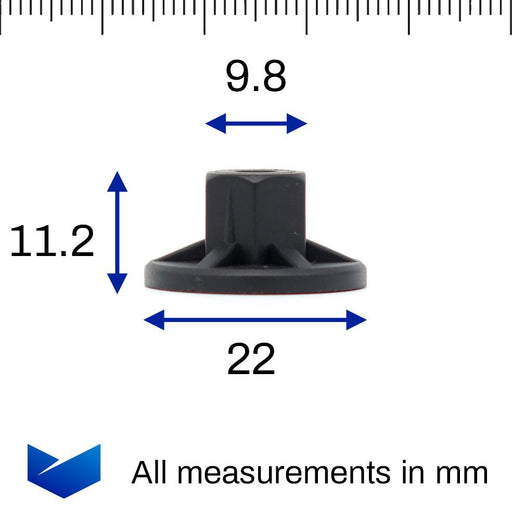 Screw Fit Bumper & Trim Clip with Rectangular Collar, Skoda