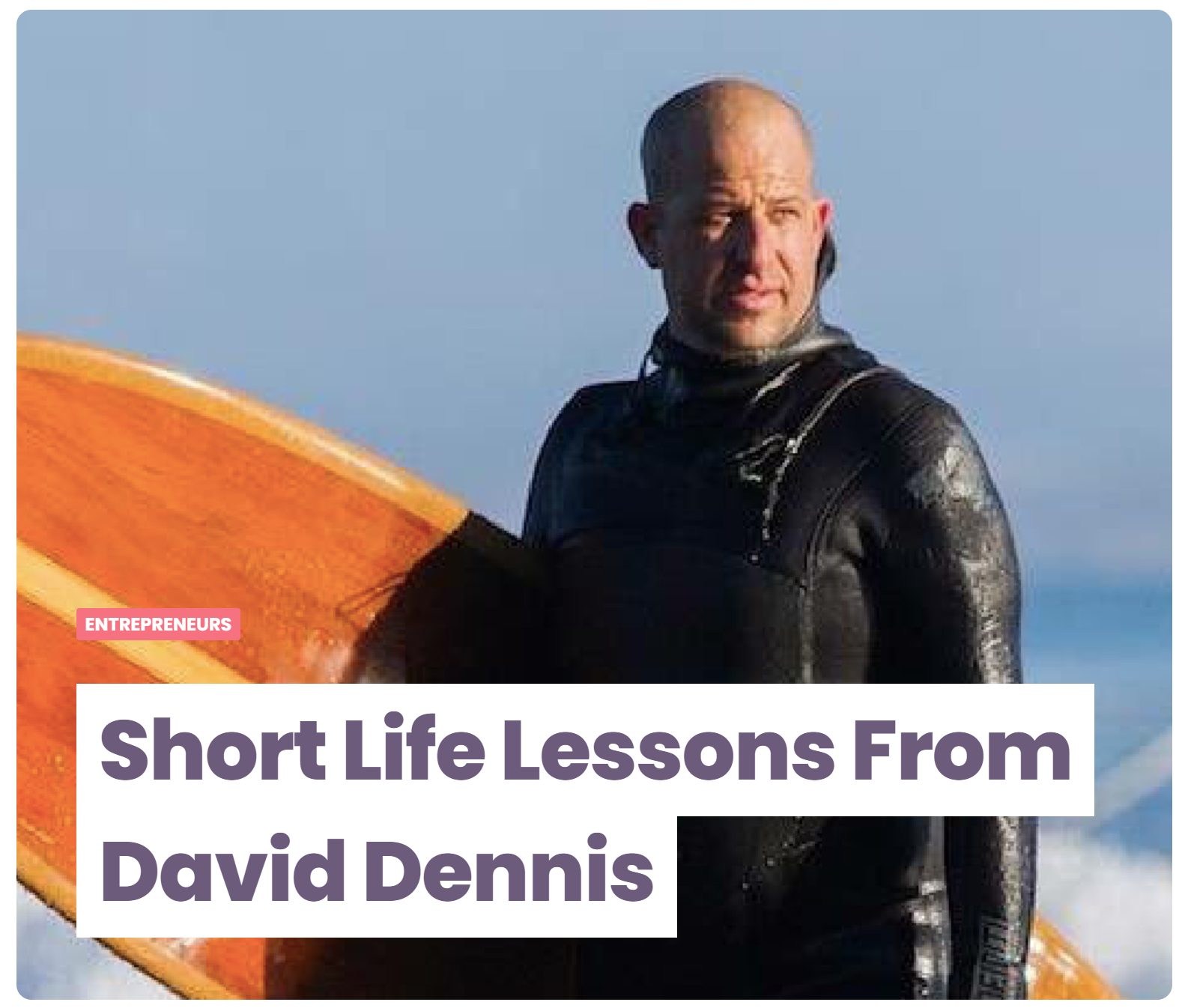 Short Life Lessons - David Dennis - WorldClassPerformer.com