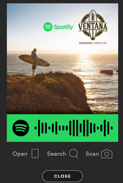 Ventana Spotify playlist code