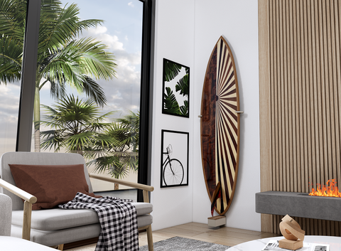 Ventana Surfboard in a living room