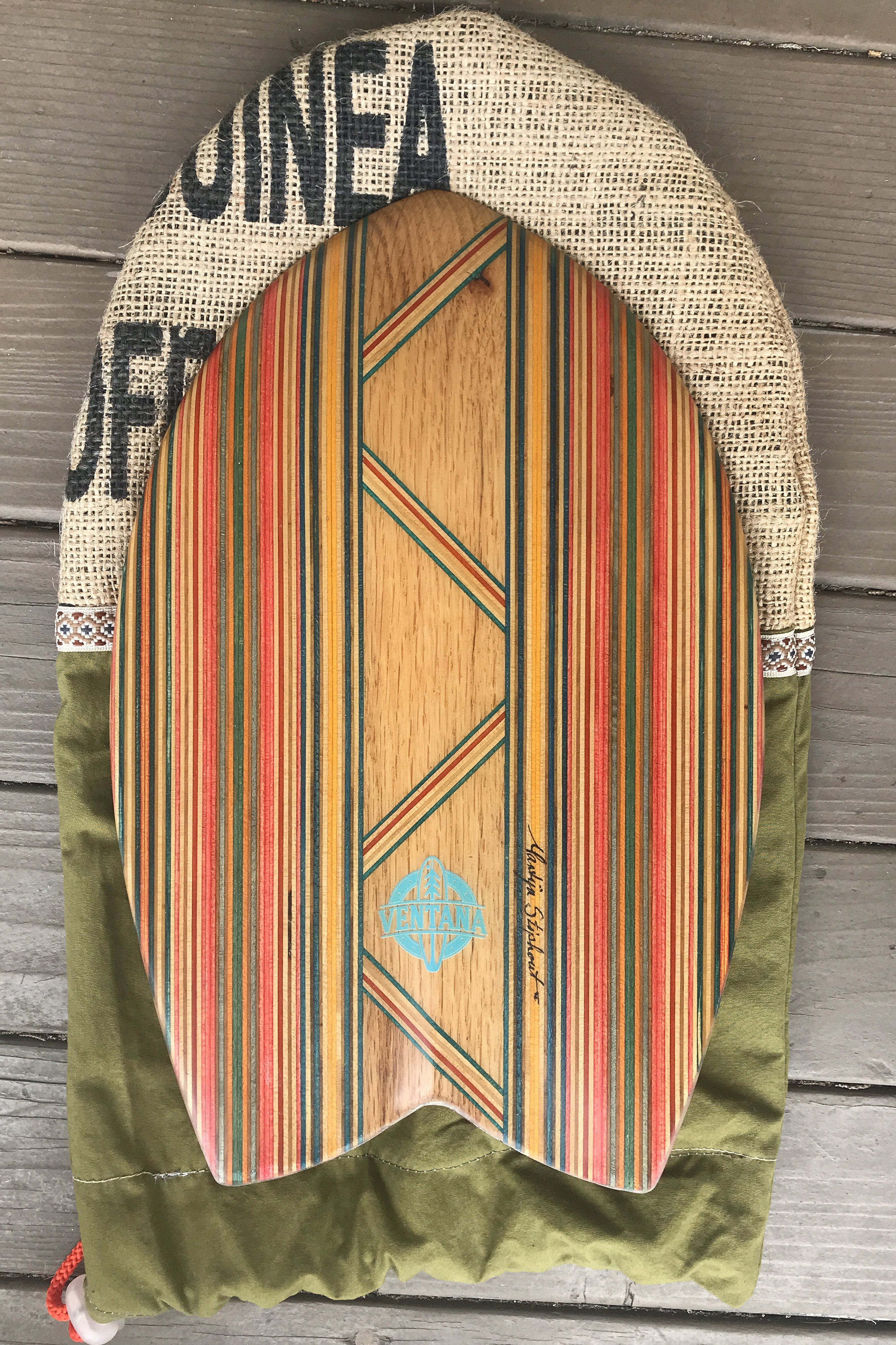 Upcycled Skate Art Zig Zag  Handplane Ventana Surfboards 