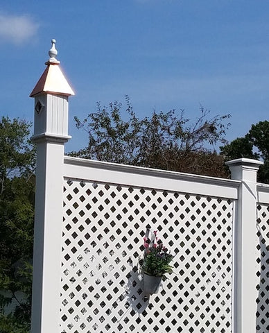 Vinyl Bluebird House Mounted on Vinyl Fence