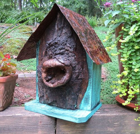 Rustic Birdhouse with natural predator guard