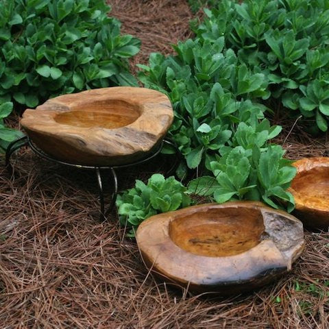 Teak Ground Bird Baths