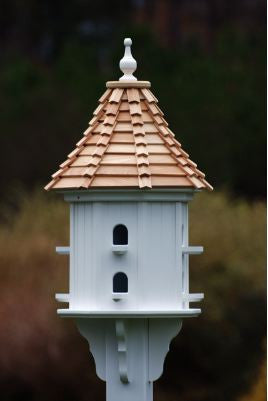 Vinyl Dovecote Birdhouse w/Cypress Roof-8 Entries 36x24 ...