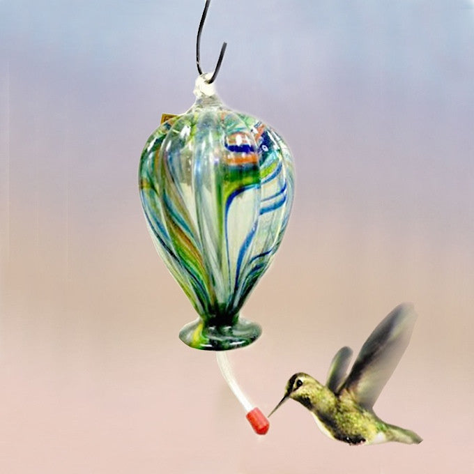 Hot Air Balloon Glass Hummingbird Feeder The Birdhouse Chick