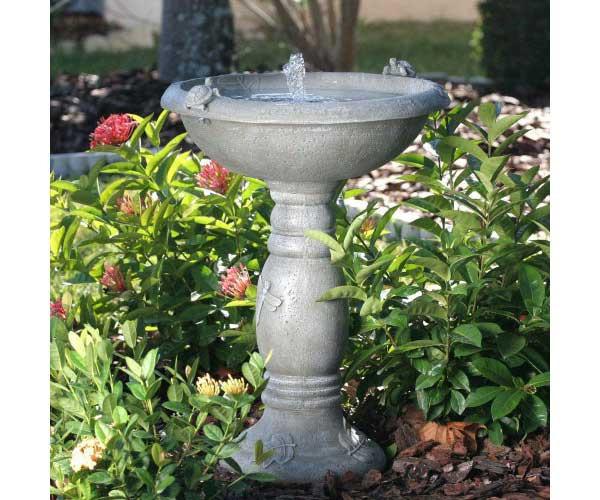 Country Gardens Solar Fountain Birdbath-Weathered Stone – The Birdhouse