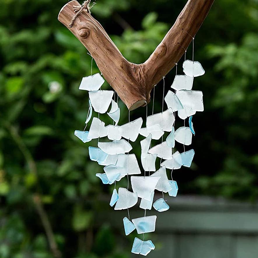 Driftwood & Sea Glass Wind Chime Unique Wind Chimes The Birdhouse Chick