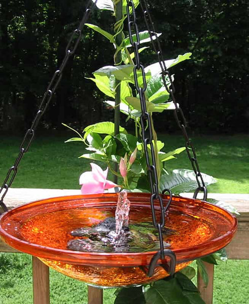 Solar Bubbler Glass Hanging Bird Bath-Teal or Poppy - The ...