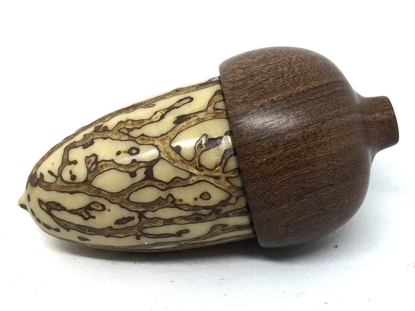 LV-4635 Raffia Palm Nut & Brown Ebony Acorn Pill Box, Engagement Ring – Elvio Design