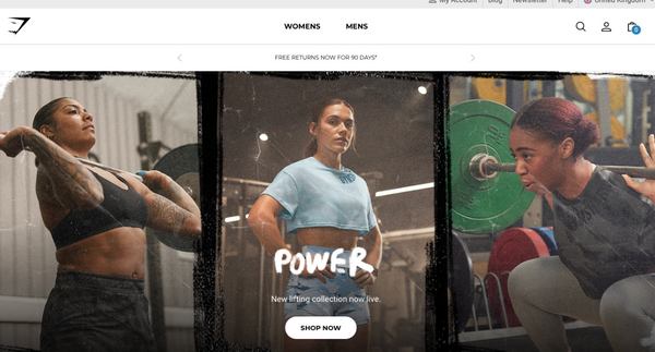 Gymshark homepage