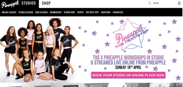 Pineapple Dance Studios homepage