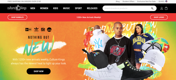 Culture Kings homepage