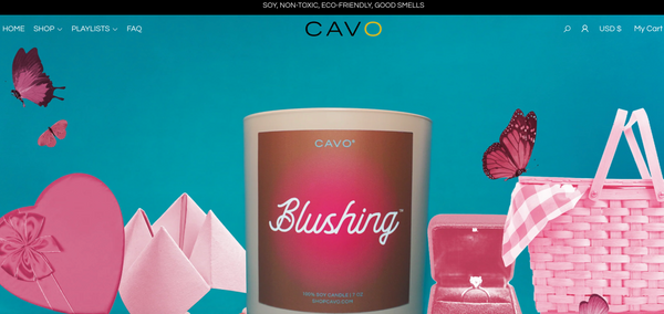 Cavo Candles homepage